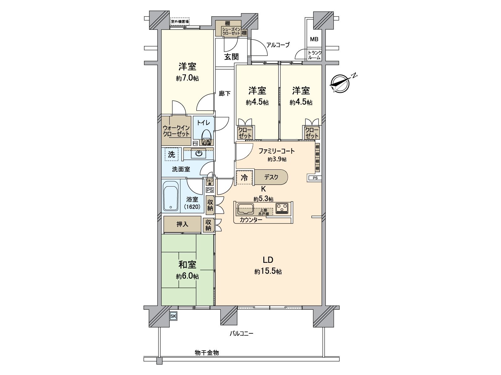 Look at a certain space house space of about 3.9 quires of LDK20.8 J + family Court by all means