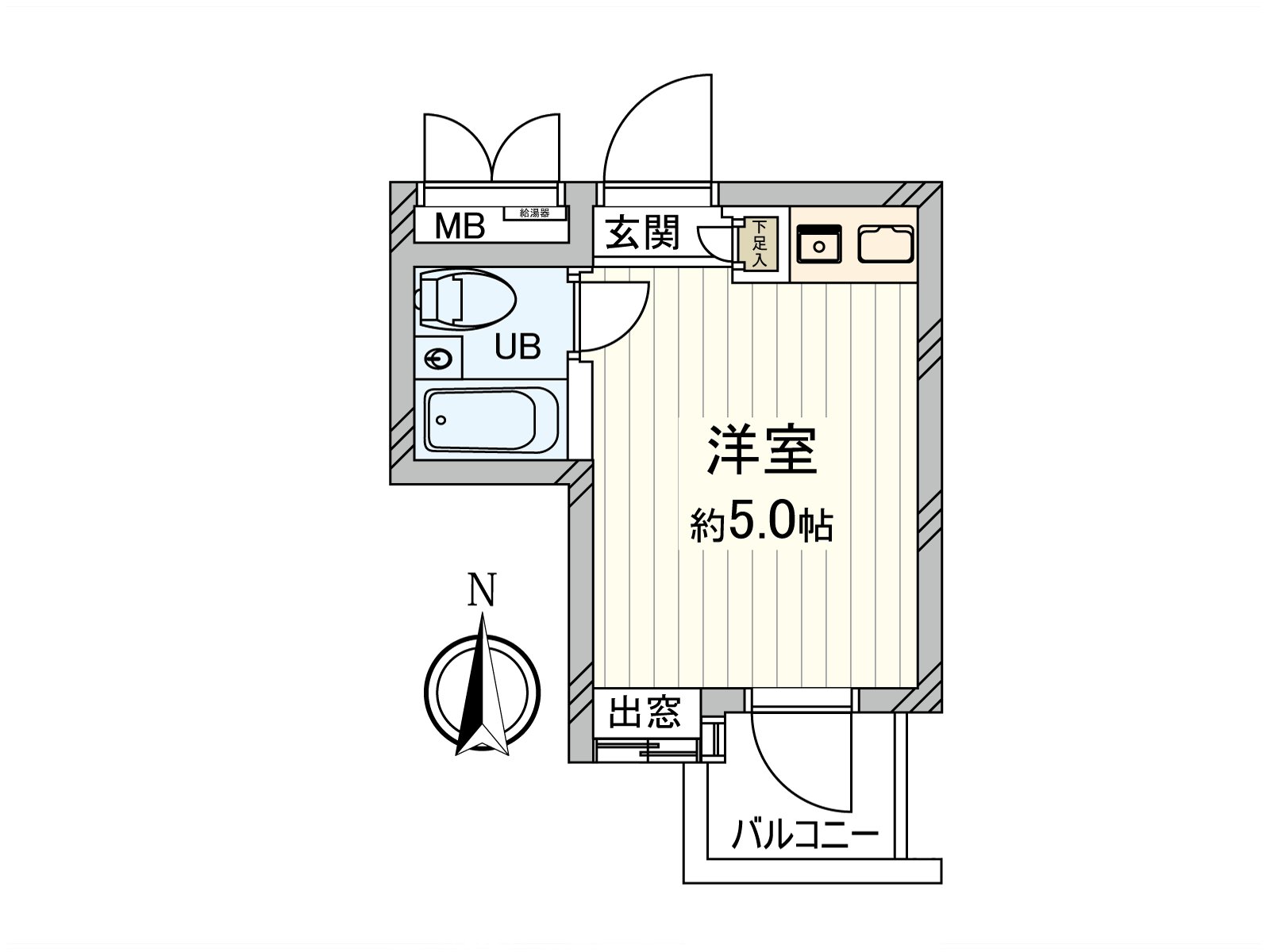 光照为实际使用面积12.24平米(3.70坪)的单间，朝南良好