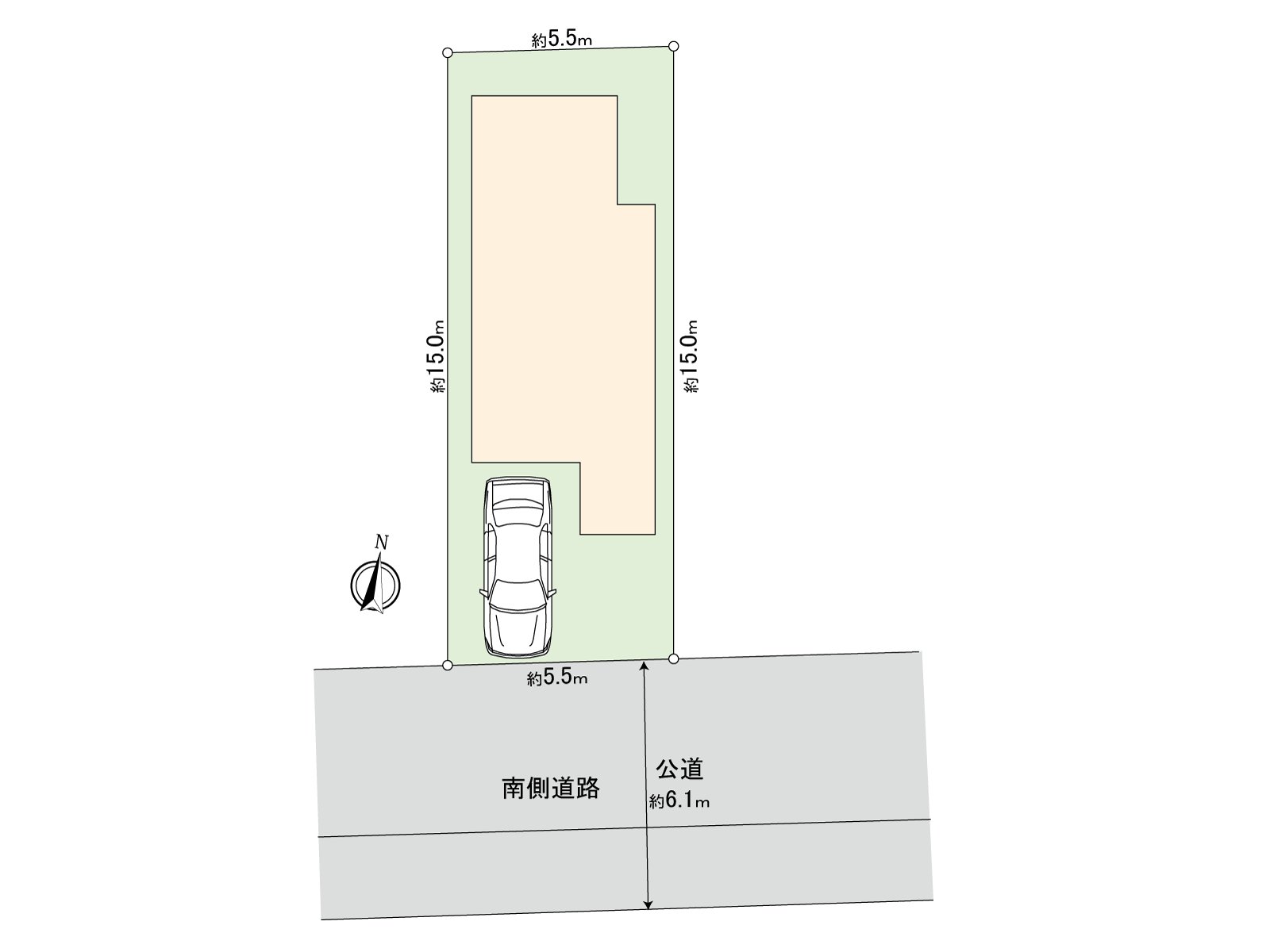 83.60 square meters of Land area (about 25.28 tsubo)