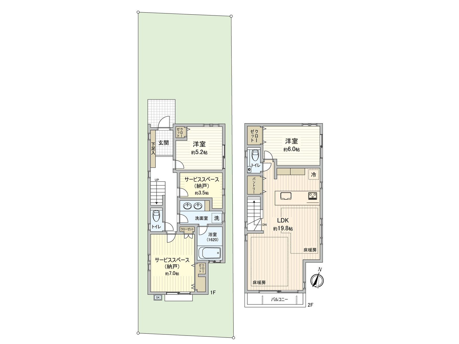 在清静的住宅区伫立的2层的3SLDK的新房独栋住宅。