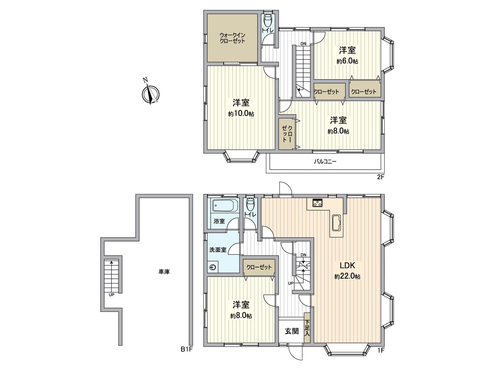 已经房型图翻新的4LDK每个居室有收纳