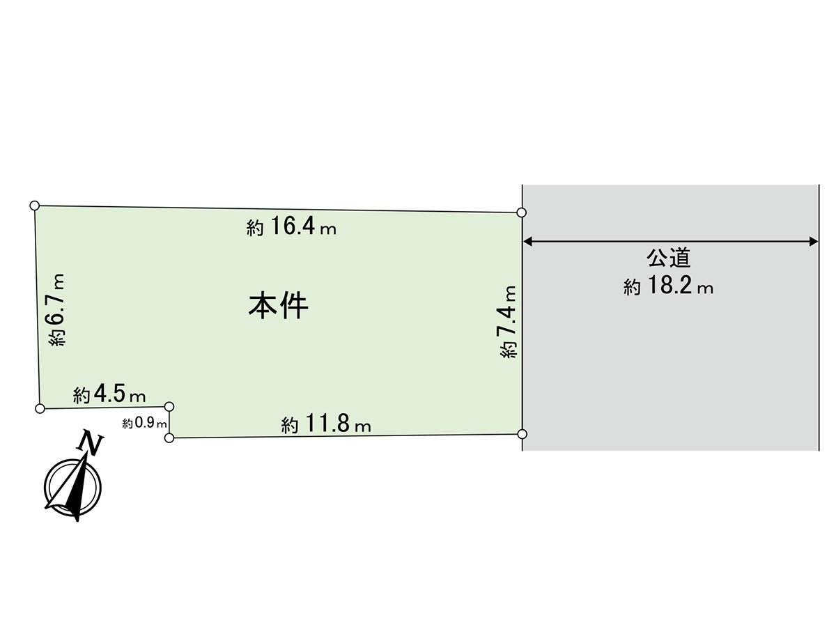 148.94 square meters of plottage (about 45.05 tsubo), front road width of the east side are about 18.2m. As it is not Land with the property condition, you can build it at a favorite house maker, engineering firm.