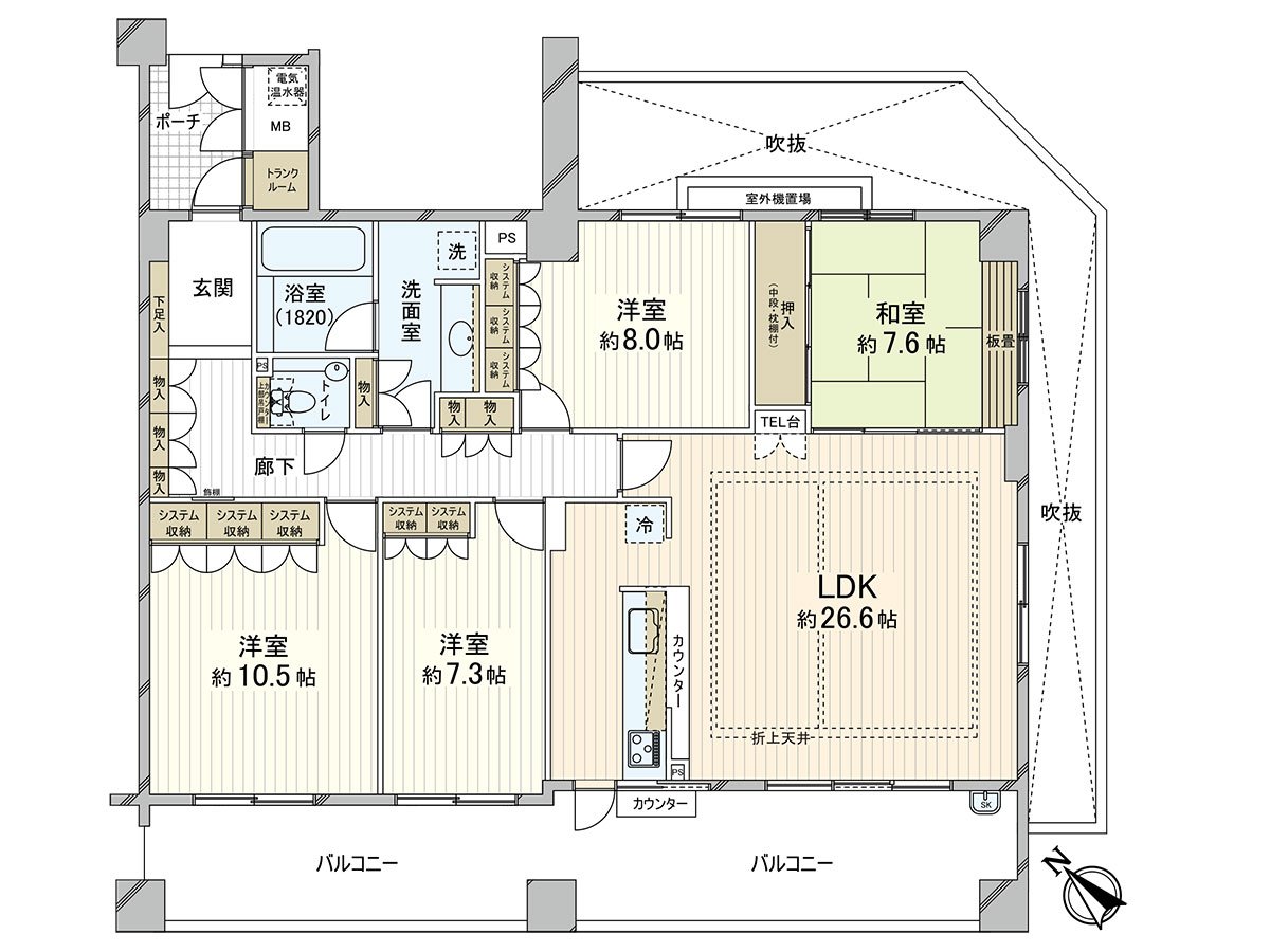 房型图：是135平米的4LDK