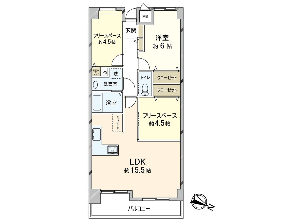 私人使用面積65.46平方公尺的1SSLDK