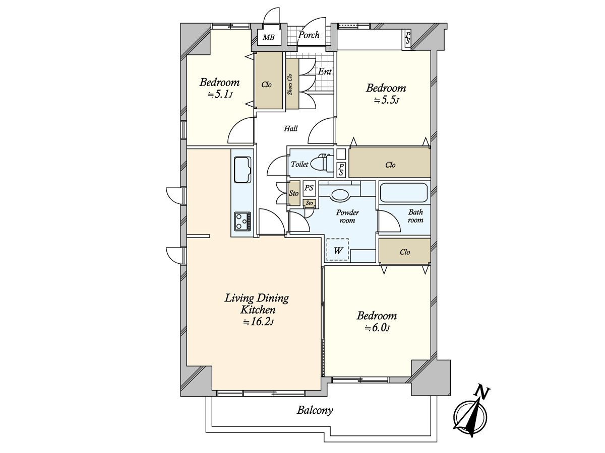Floor plan/3LDK Southeast Orientation