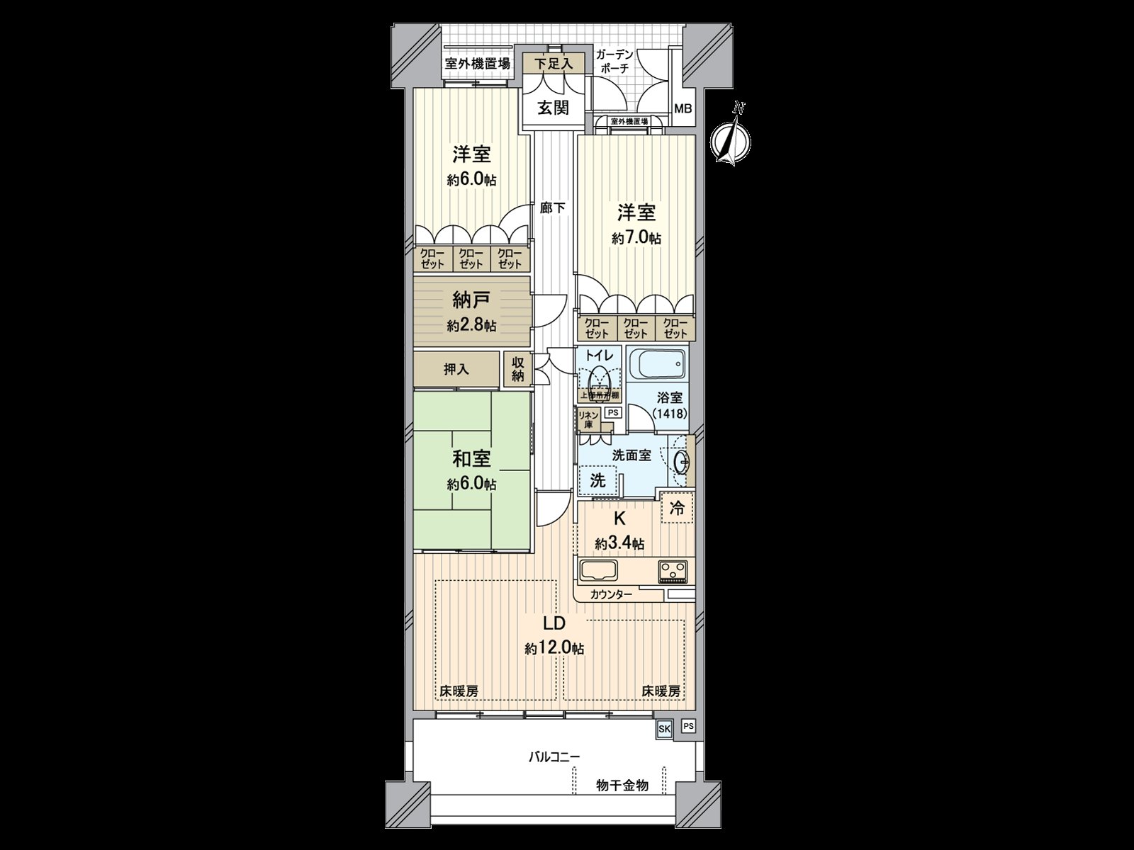 90.00平方公尺的3SLDK