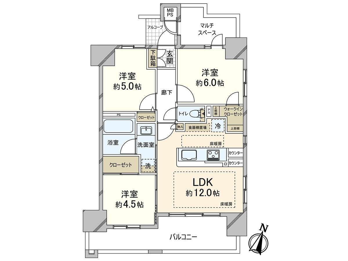 全室木地板的3LDK