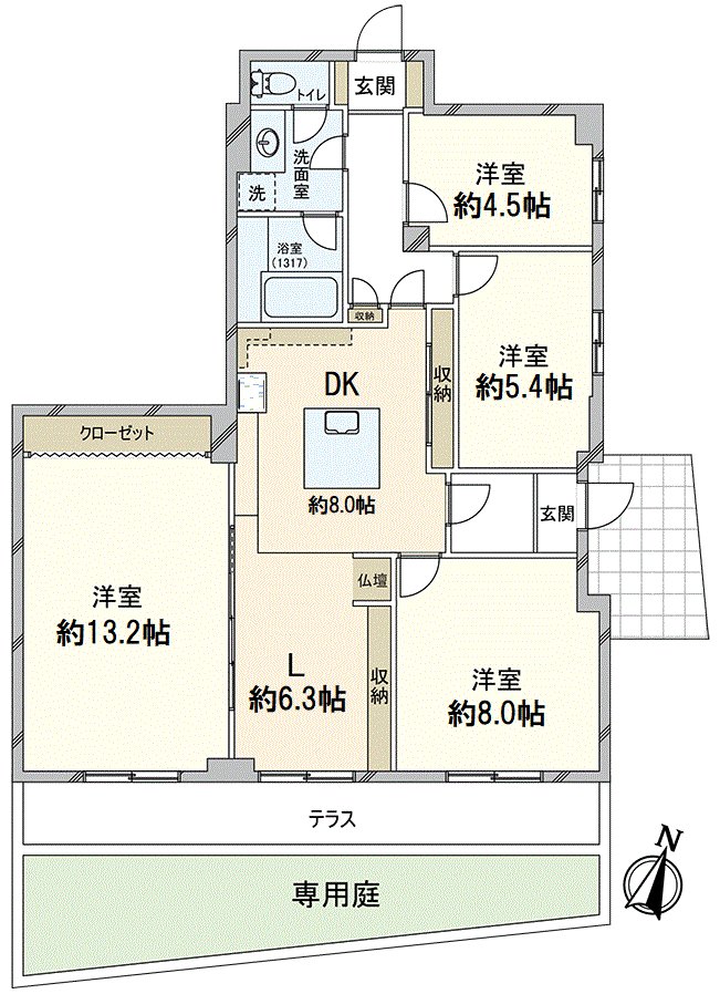 4LDK where is recommended to the family. A bedroom, the how to use that I distributed including the room of the child are possible.