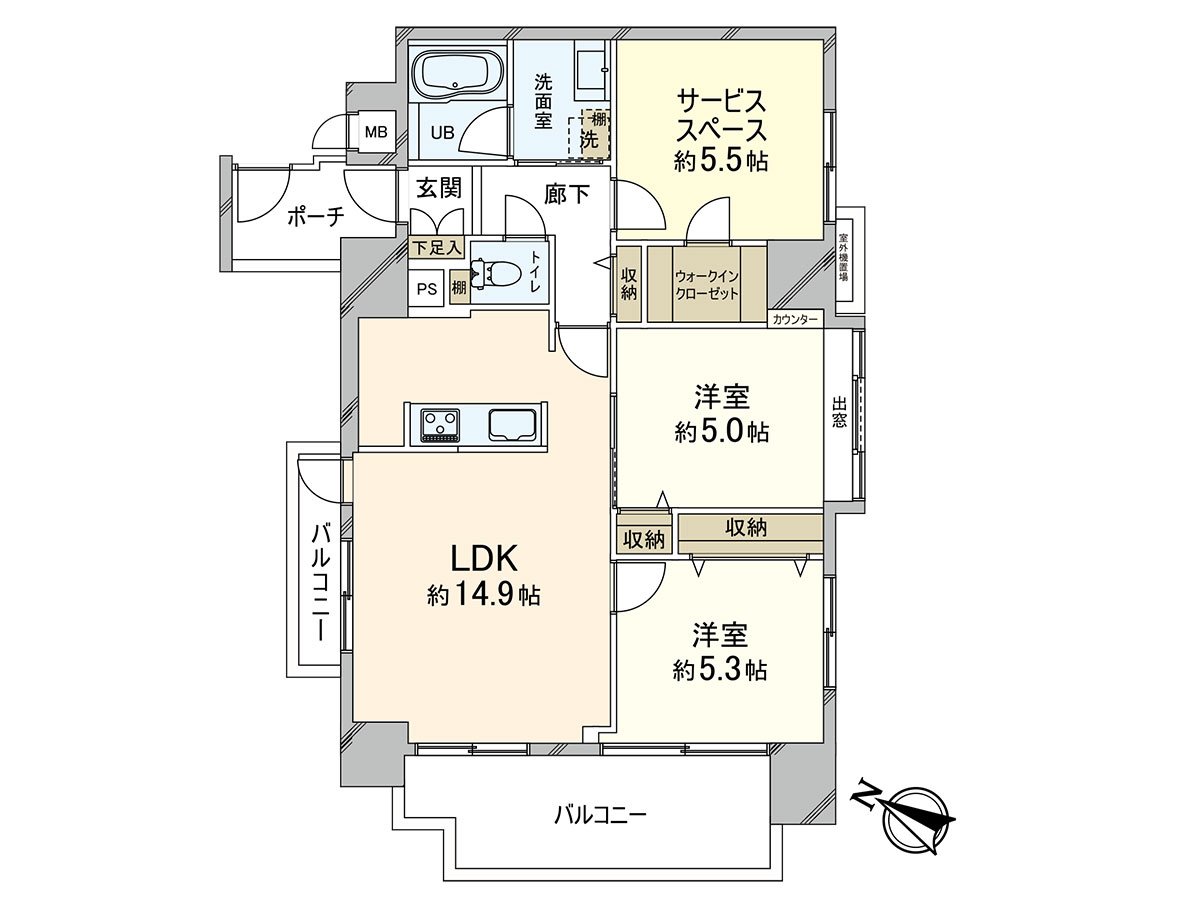 最上階11楼部分，南西采光房