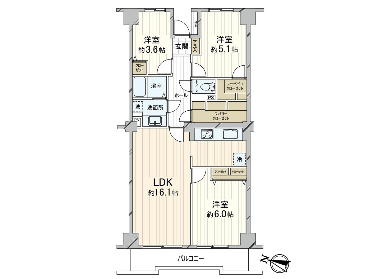 3LDK of the all rooms with flooring