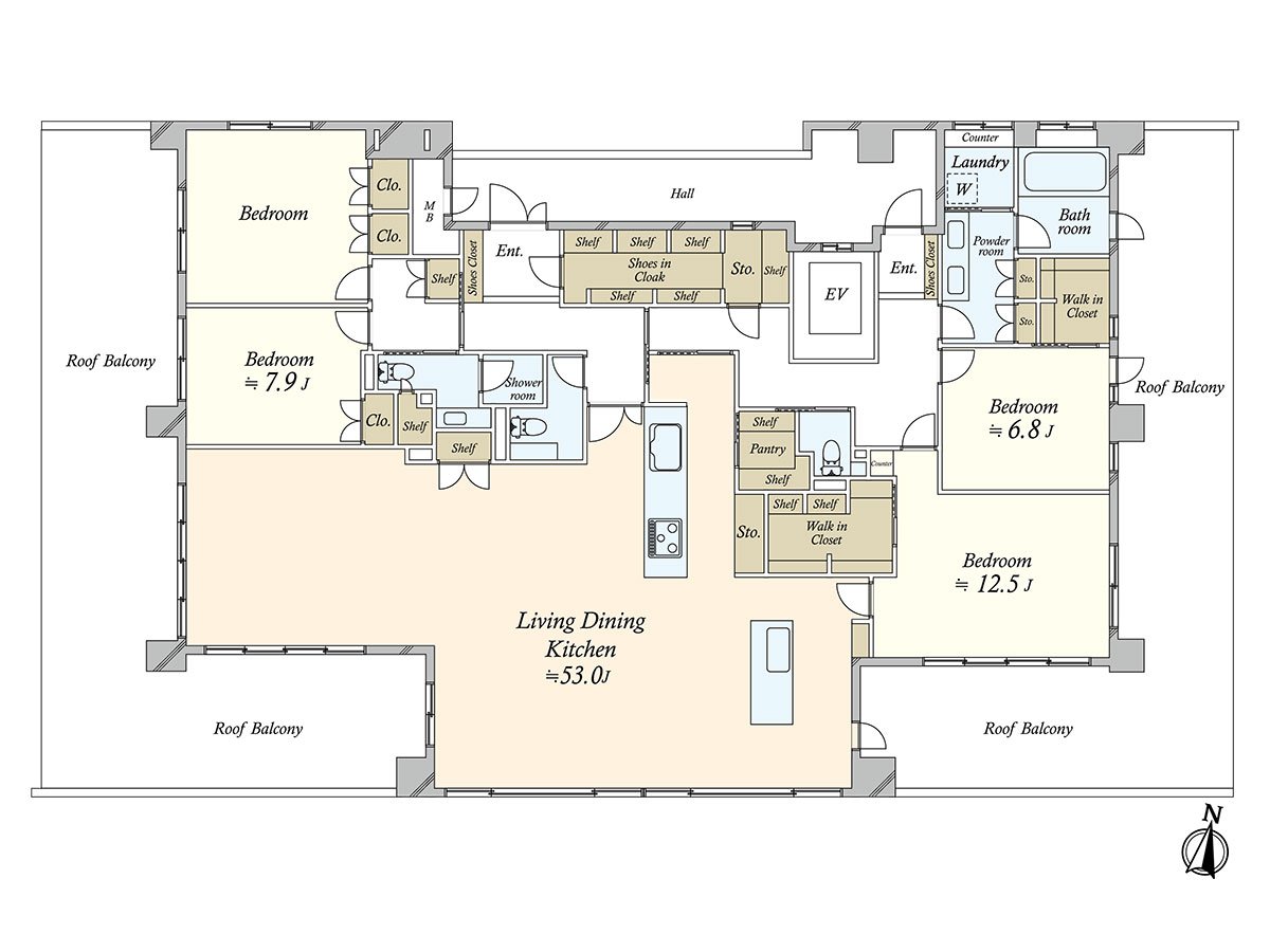 217.50 square meters, 1 residence with the overwhelming area of 4LDK