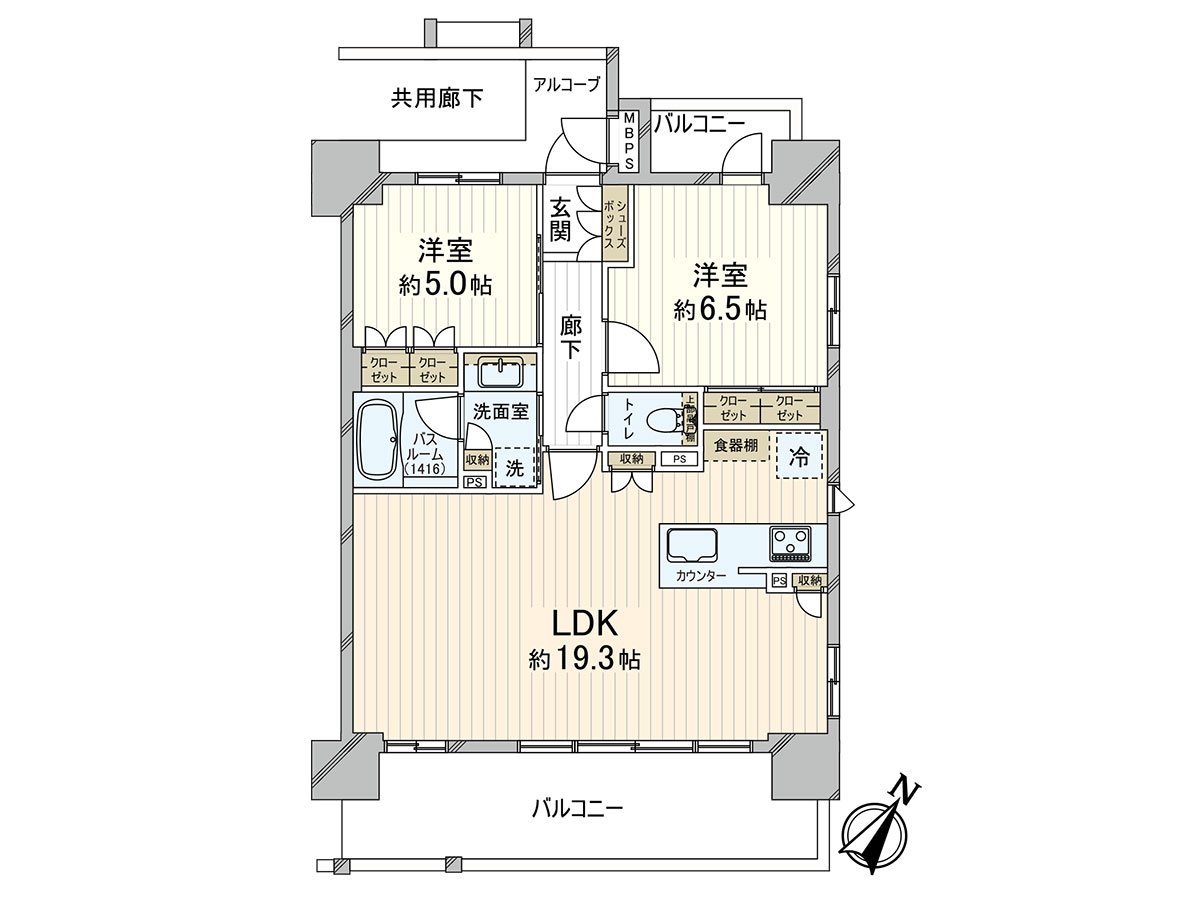 13層的11樓部分，3一方採光房的3LDK住戸。陽光、通風、風景良好。