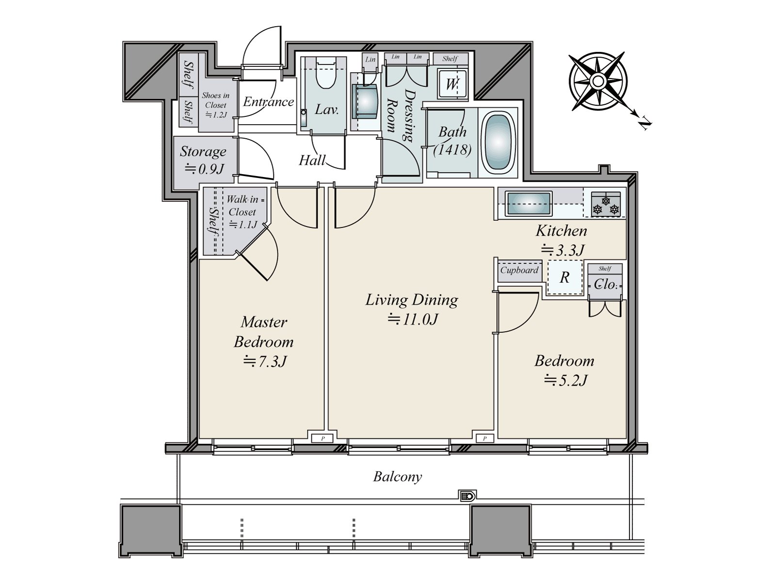 I expect 48th floor part Northeast Orientation, the Sumida River and the Tokyo Skytree (season, depends on the weather)