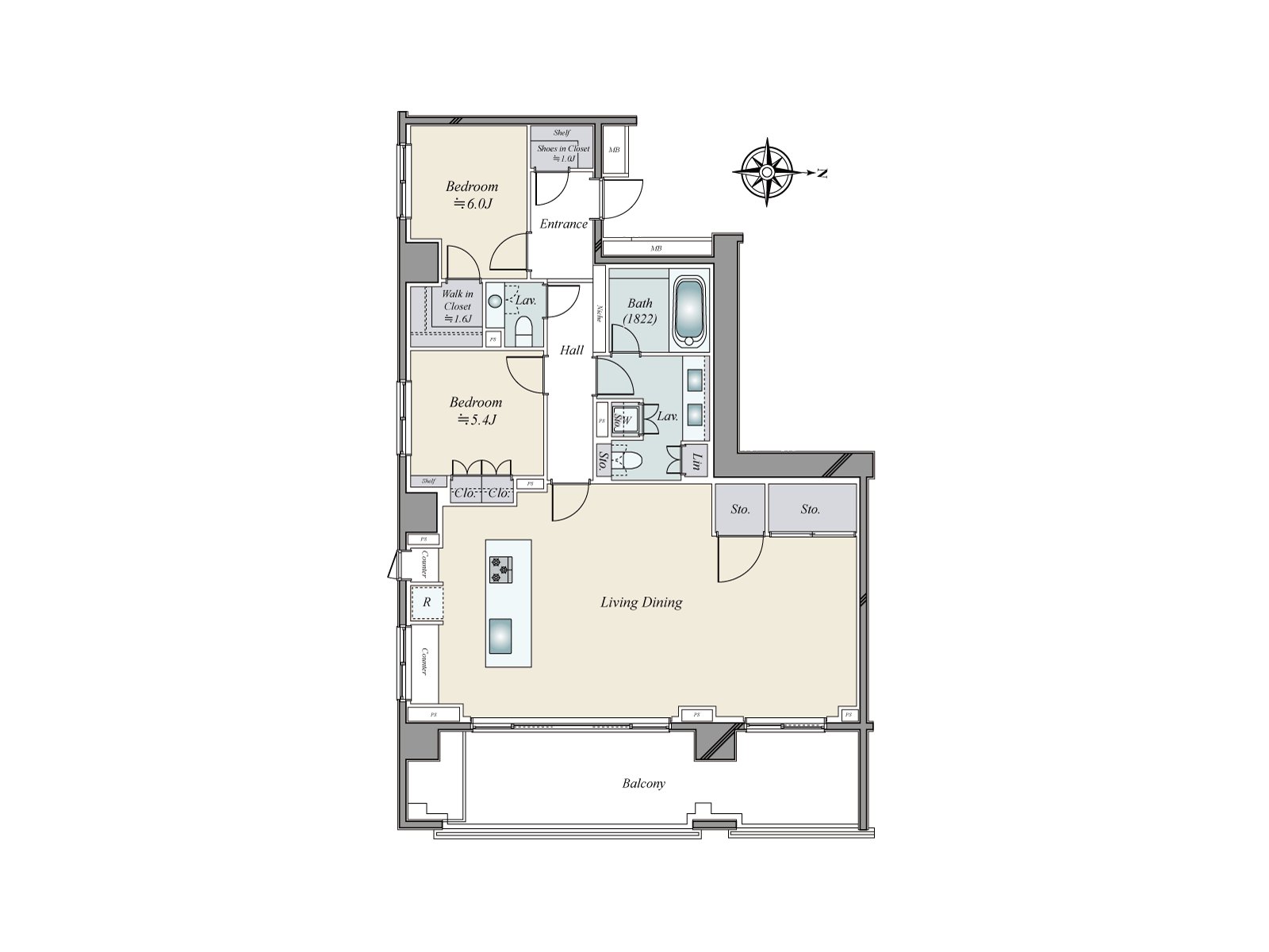 A certain space LDK and Layout which a place equipped with a water supply features