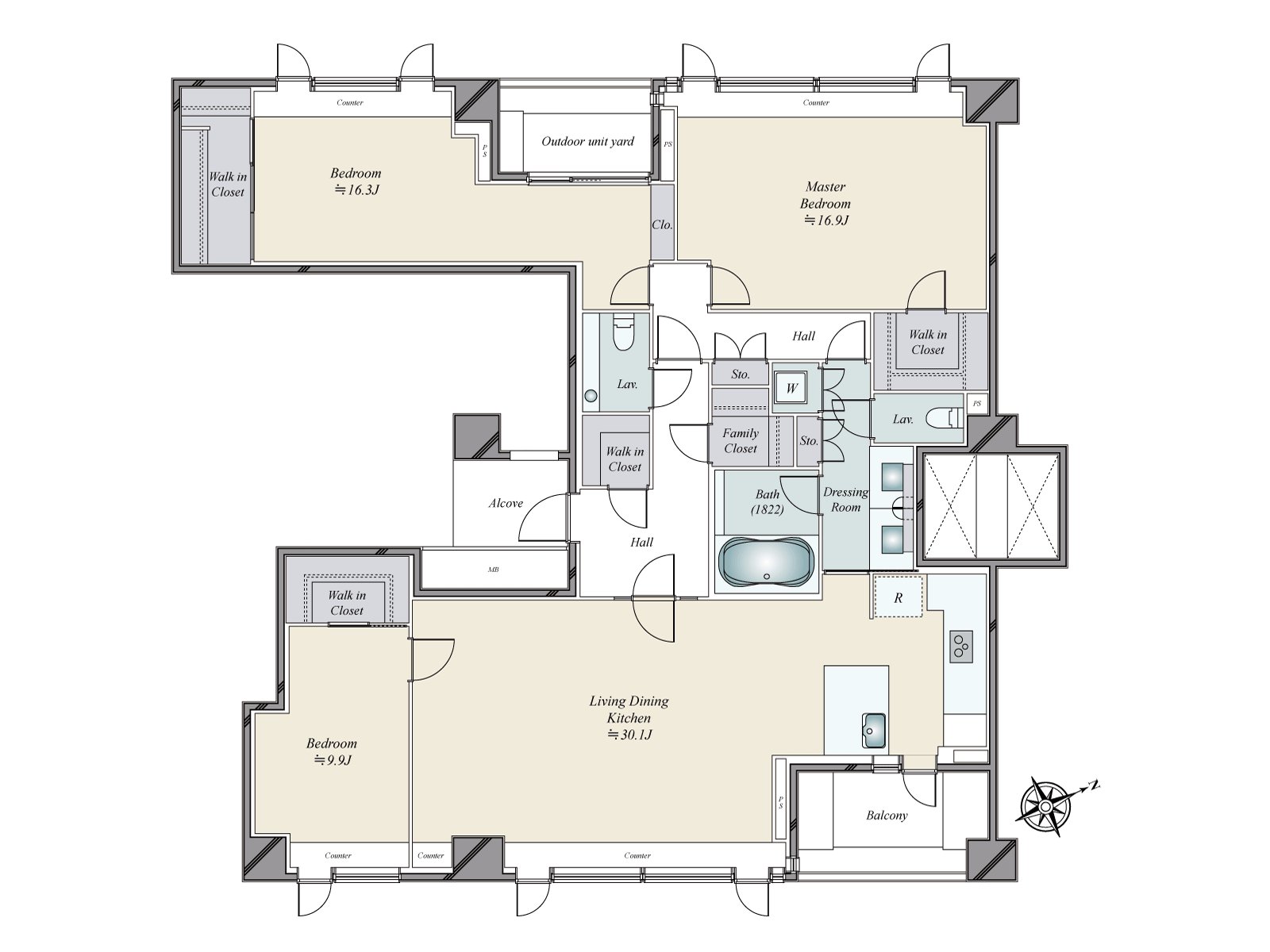The 3LDK which it is easy to use