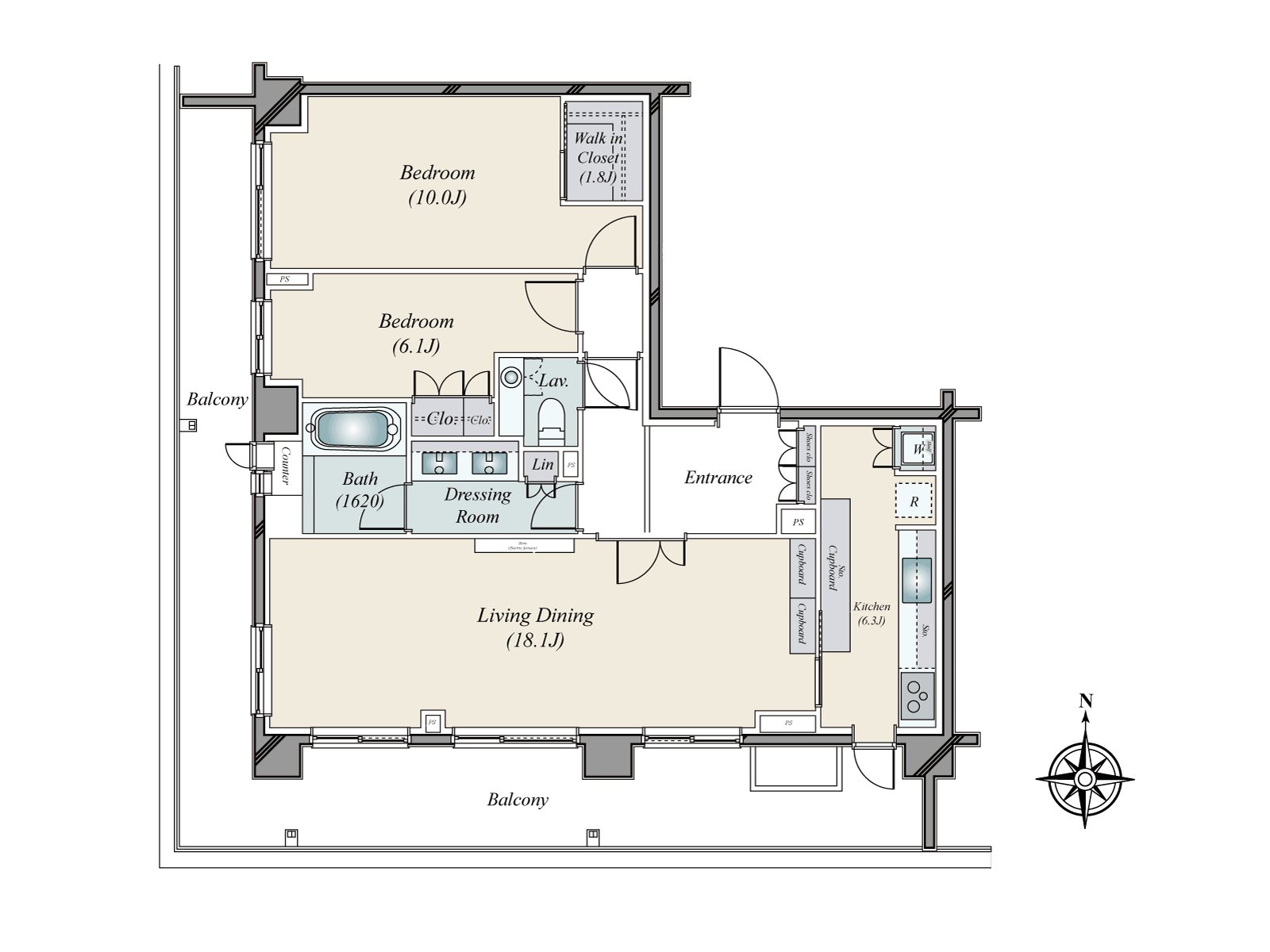 There is a window in 1620 bathrooms, and an authority of sun view style is good because of Corner Unit of South and the West