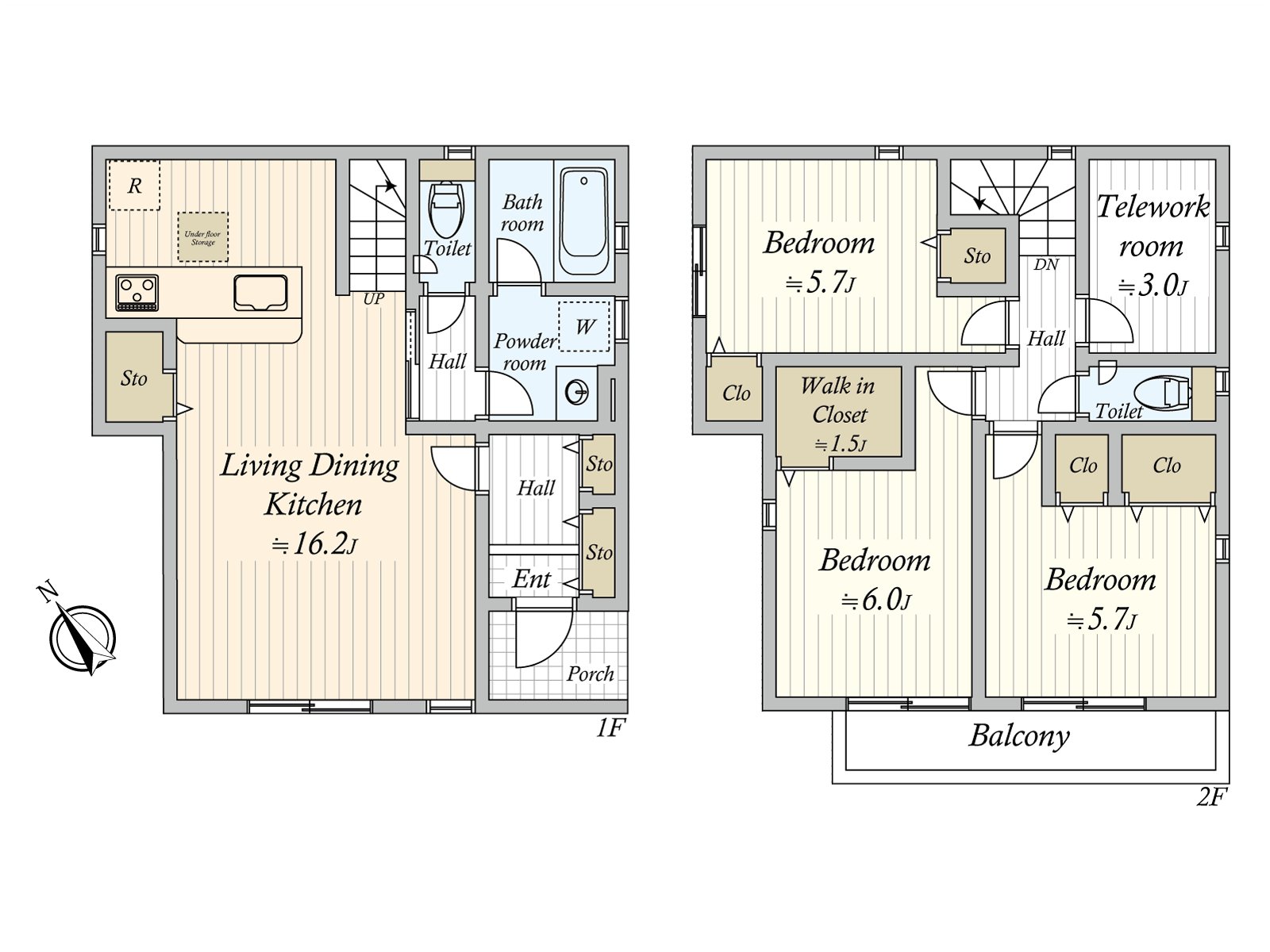 2025 March. It is Newly-Built Detached House of the 3LDK. There is all rooms storing. Total of, about 3.0 quires of telework rooms are established in Western-style room three rooms.