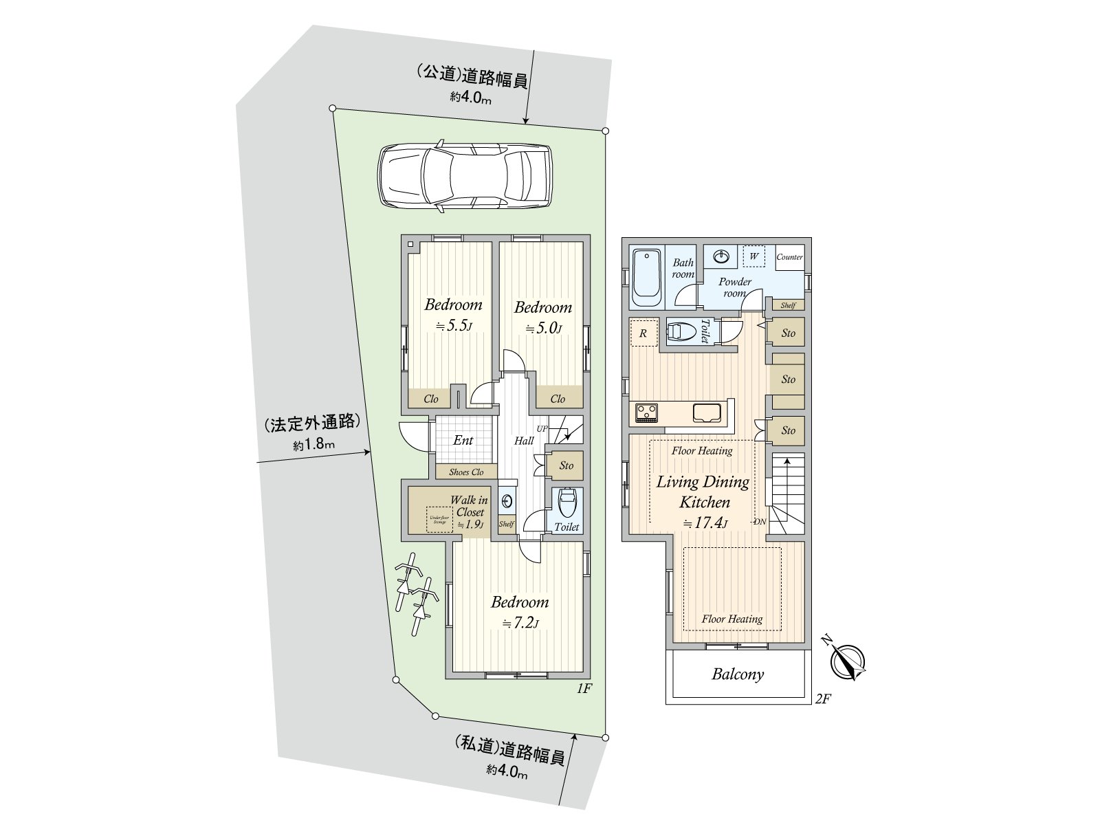 包括步入式衣帽间在内的丰富的收藏被准备的家。能广泛地确保住空間。阳台是南西。