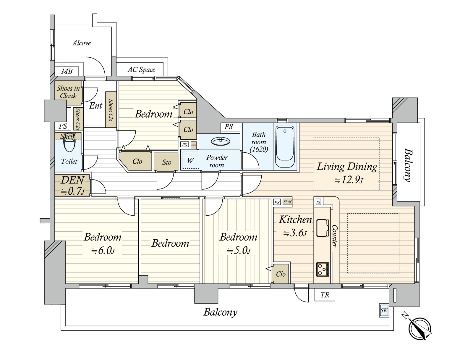 Extensive terrace is an impressive house. I seem to be able to realize a living with a feeling of opening.