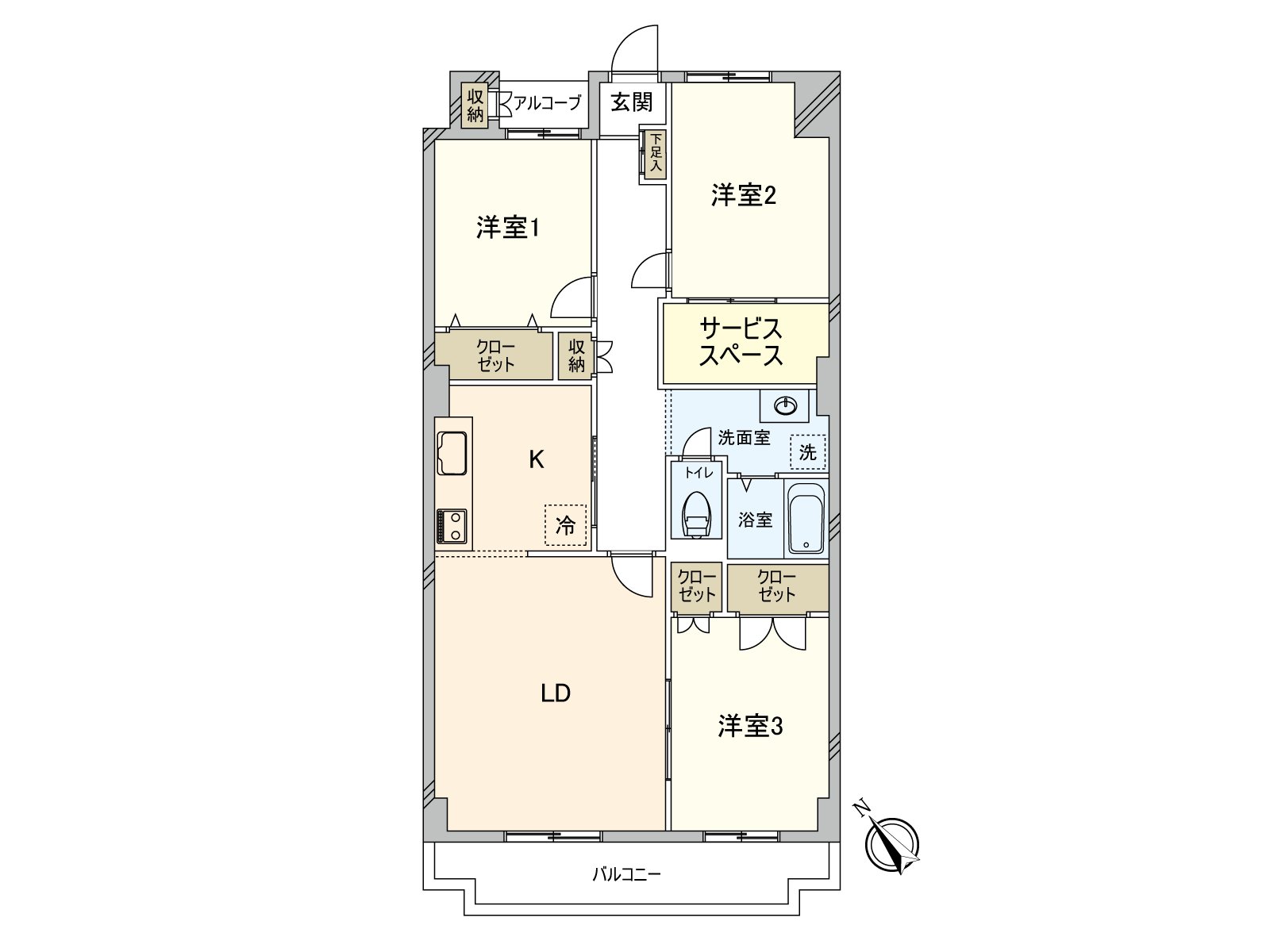 The LD faces the Southwest Orientation Terrace. It is Renovated such as an each room cross or washing and stretching, Dresser or the gas ring replaced of the floor tile in May, 2024.