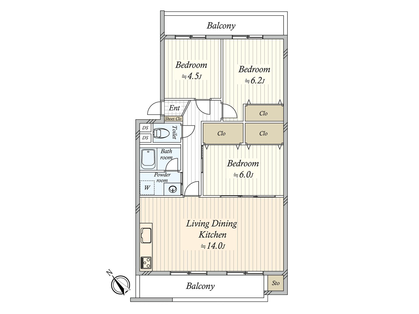 The house which Terrace is established in Southwest and Northeast, and has good authority of ･ style per positive. About 6.0 quires of Western-style rooms are available for use with LDK of one.
