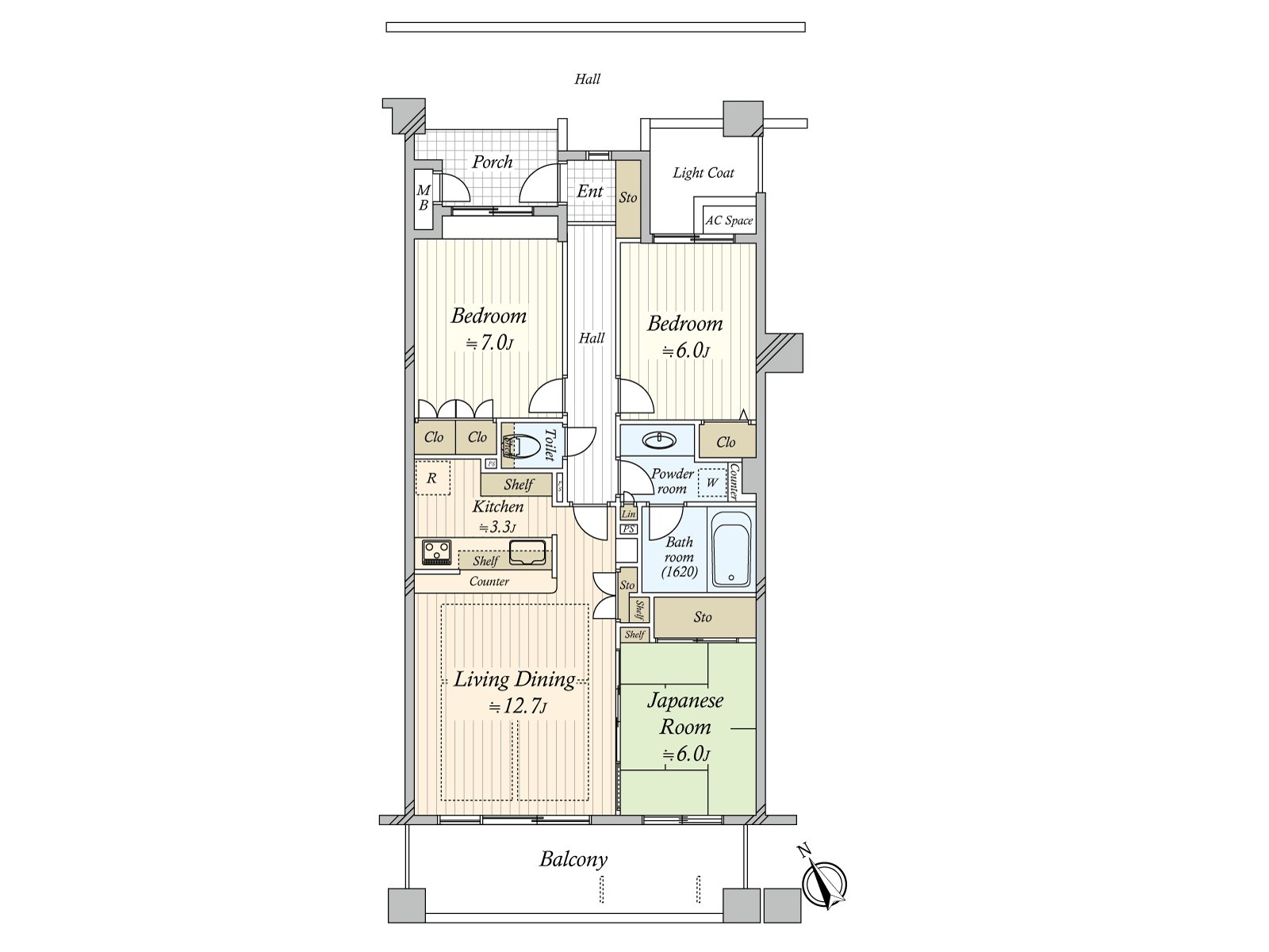 The house where there was area six quires of all rooms or more, and storage space was established. Privacy is secured to be located in the place where about 7.0 quires of Western-style rooms and about 6.0 quires of Western-style rooms left the living room.