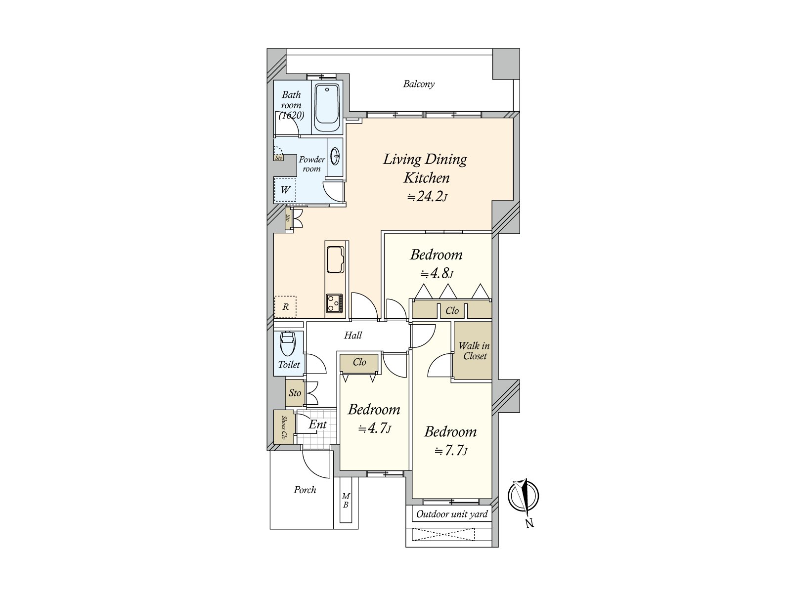 A certain 83.89 square meters of space 3LDK