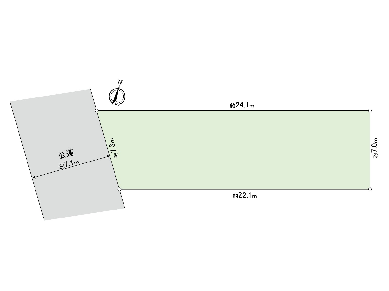 区划图当地照片(买卖对象地，作为现状用地的东南侧面份的一部分(现状院子部分))