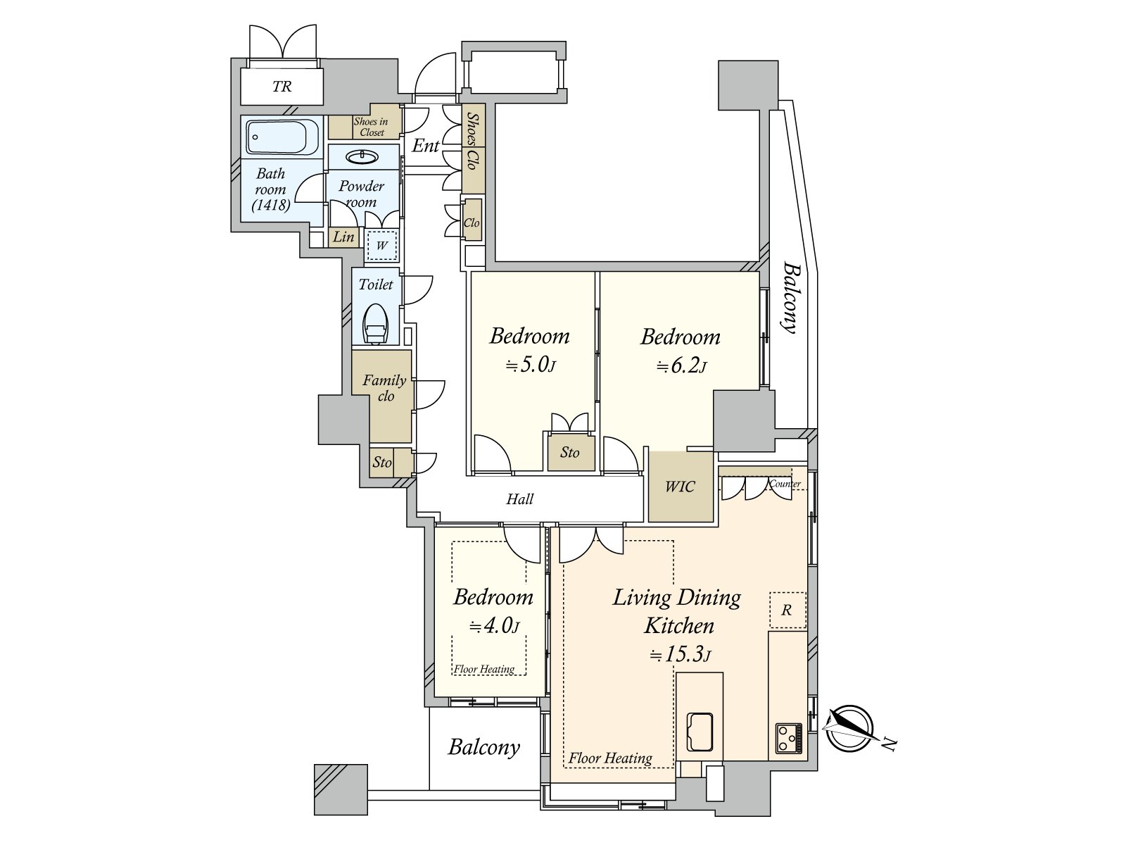 Floor plan (3LDK+WIC+SIC)