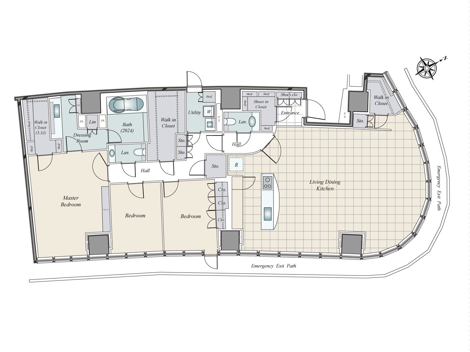 22nd floor premium floor dwelling unit (belonging to the use right for exclusive use of the Parking lot)