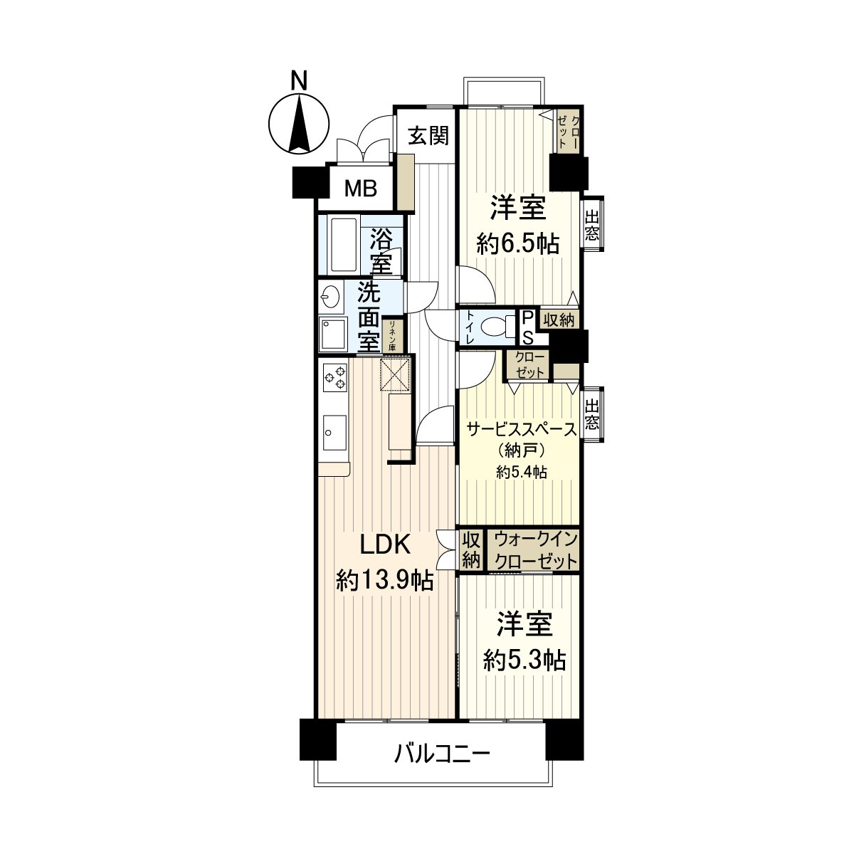 It is a room of 2SLDK located in the 8-story 2nd floor part.