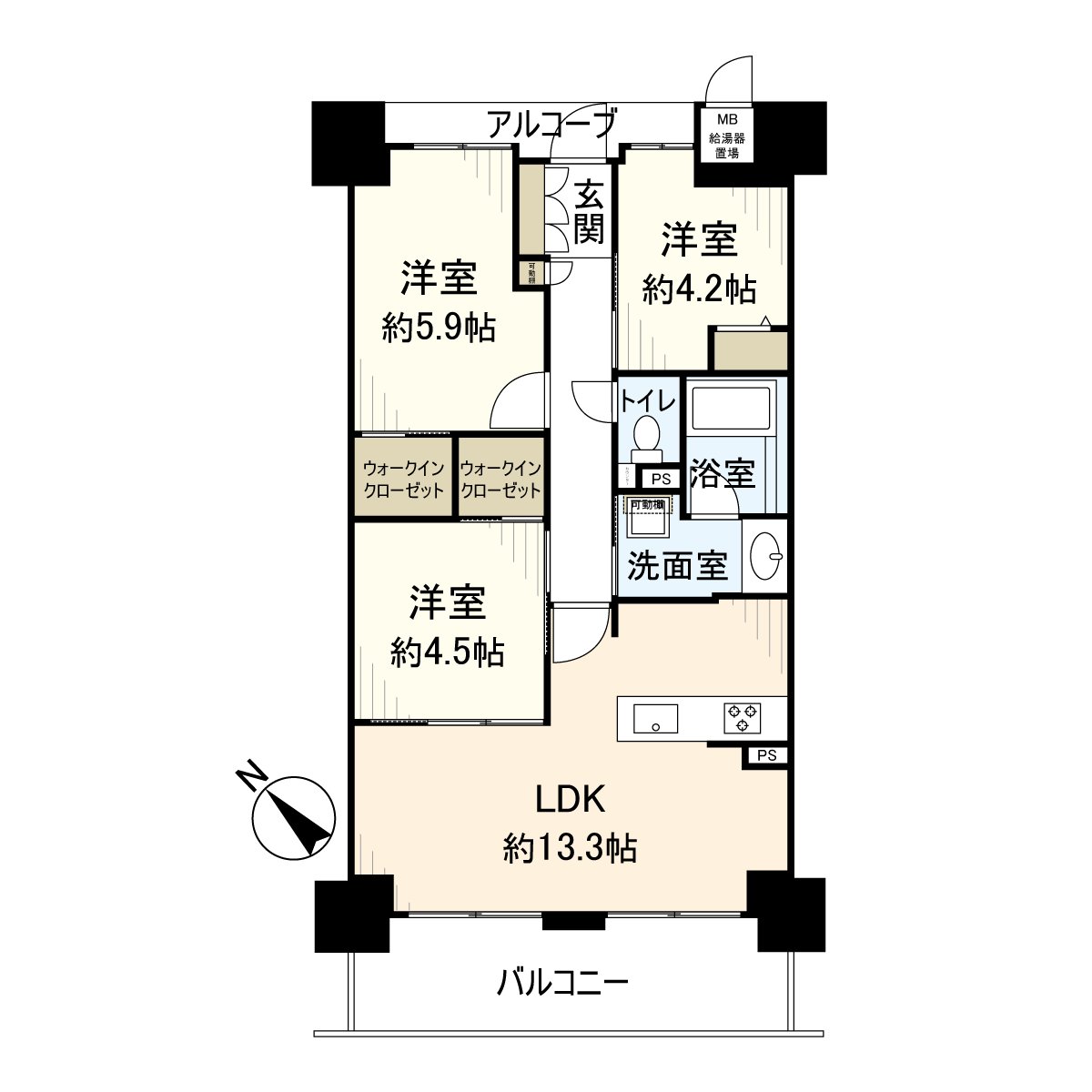 是1楼部分，3LDK的房间。