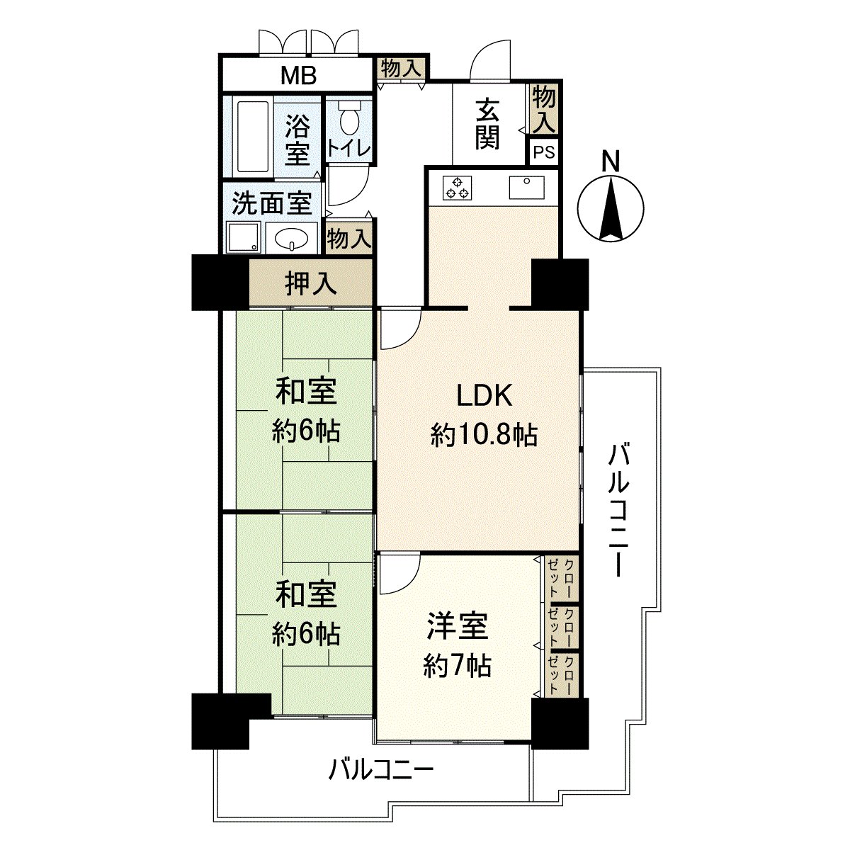It is a room of the 3LDK located in the 27-story 16th floor part.