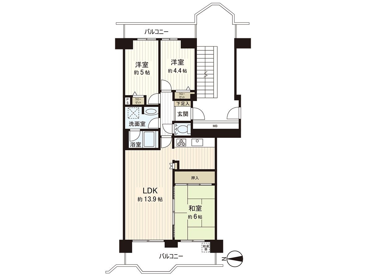 It is a room of the 3LDK located in the 15-story 13th floor part. As there is not a ･ corridor having good ventilation because of both sides Terrace, I am superior in privacy protection.