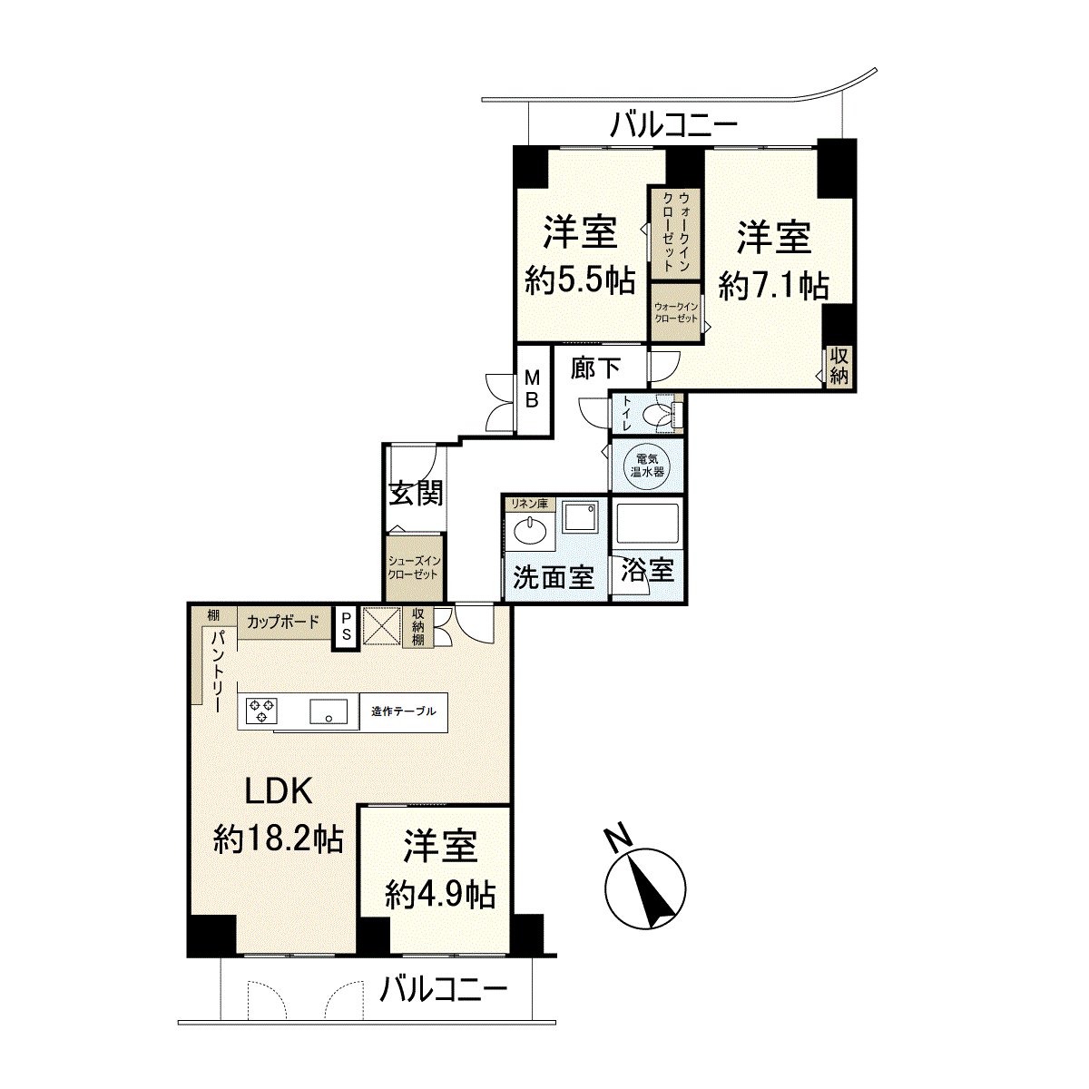 It is a room of the 3LDK located in the 36-story 15th floor part.