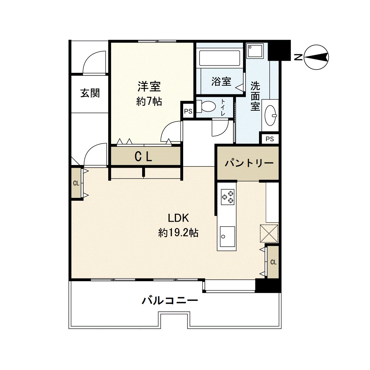 是位於14層樓8樓部分的1LDK的房間。