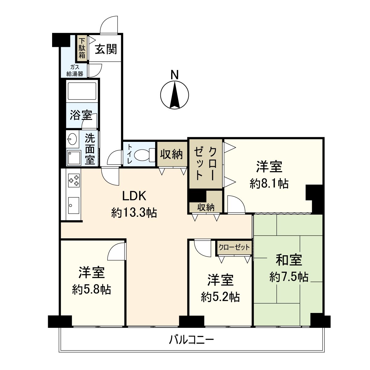 It is a room of 4LDK located in the 14-story 6th floor part.
