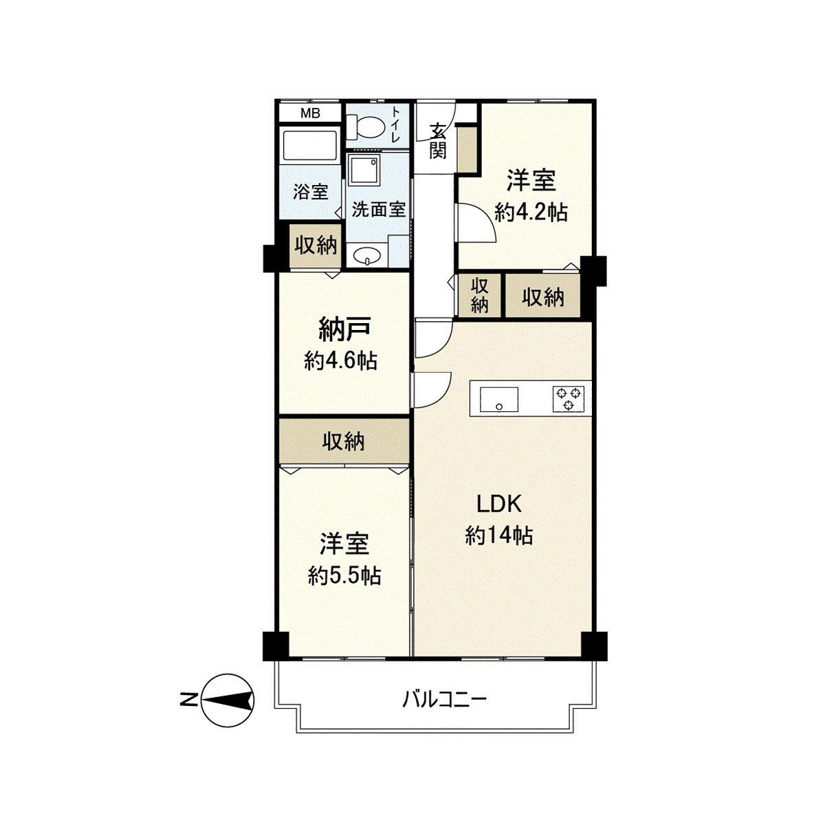 是位于11层楼9楼部分的3LDK的房间。