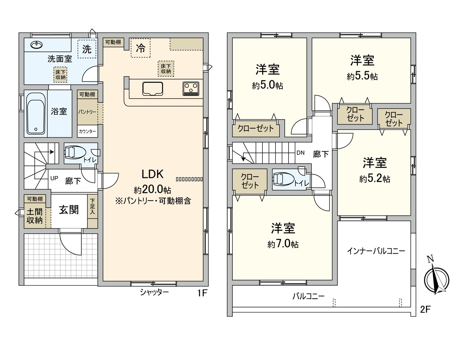 是表示全体房源的版面设计的房型图。对流迹线以及采光具有参考作用。