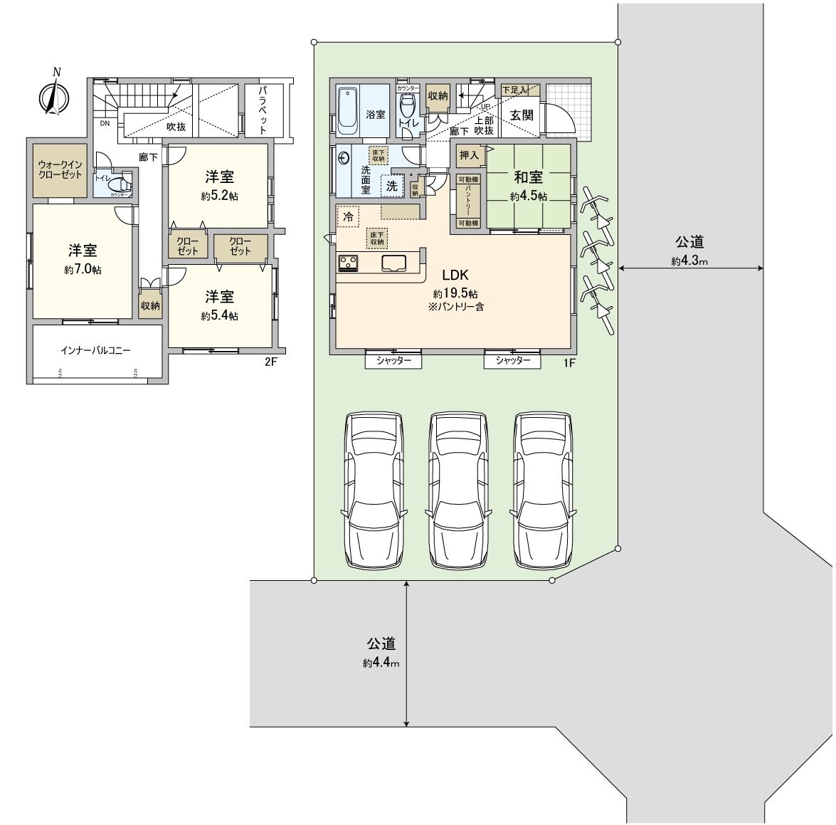 是表示全体房源的版面设计的房型图。对流迹线以及采光具有参考作用。