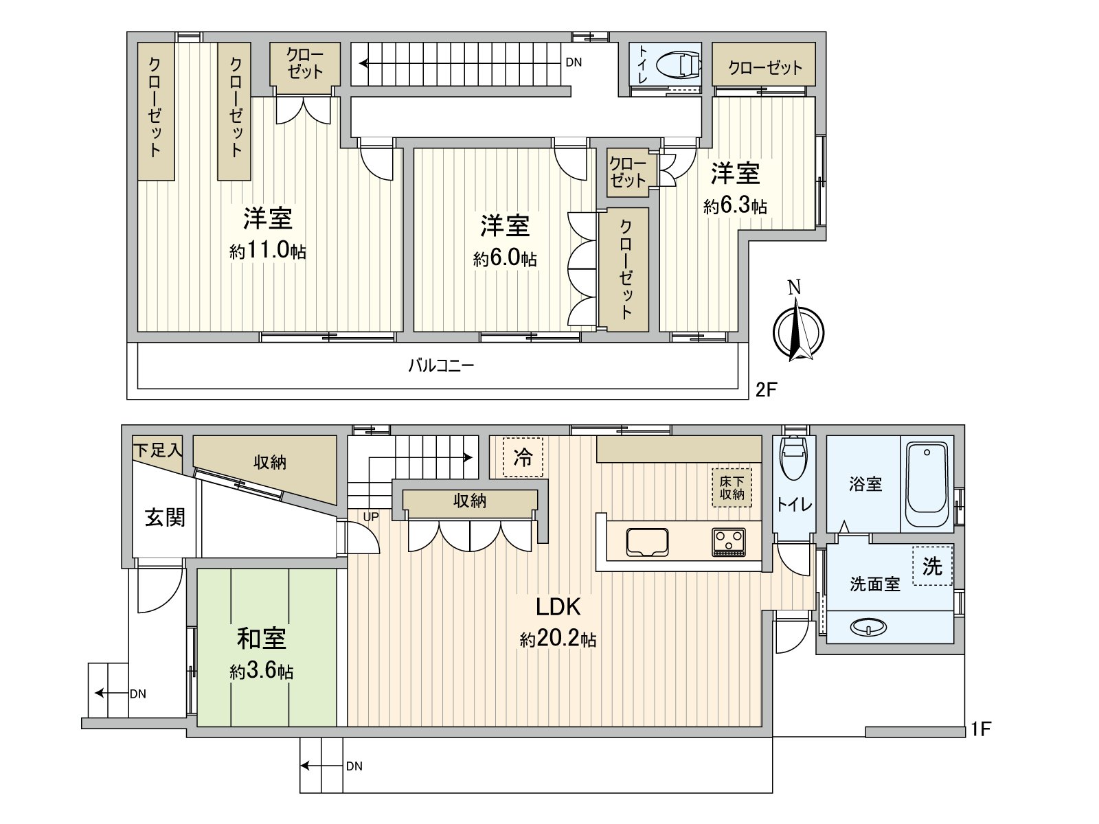 [floor plan] Layout of 4LDK which Facing South terrace is characterized by