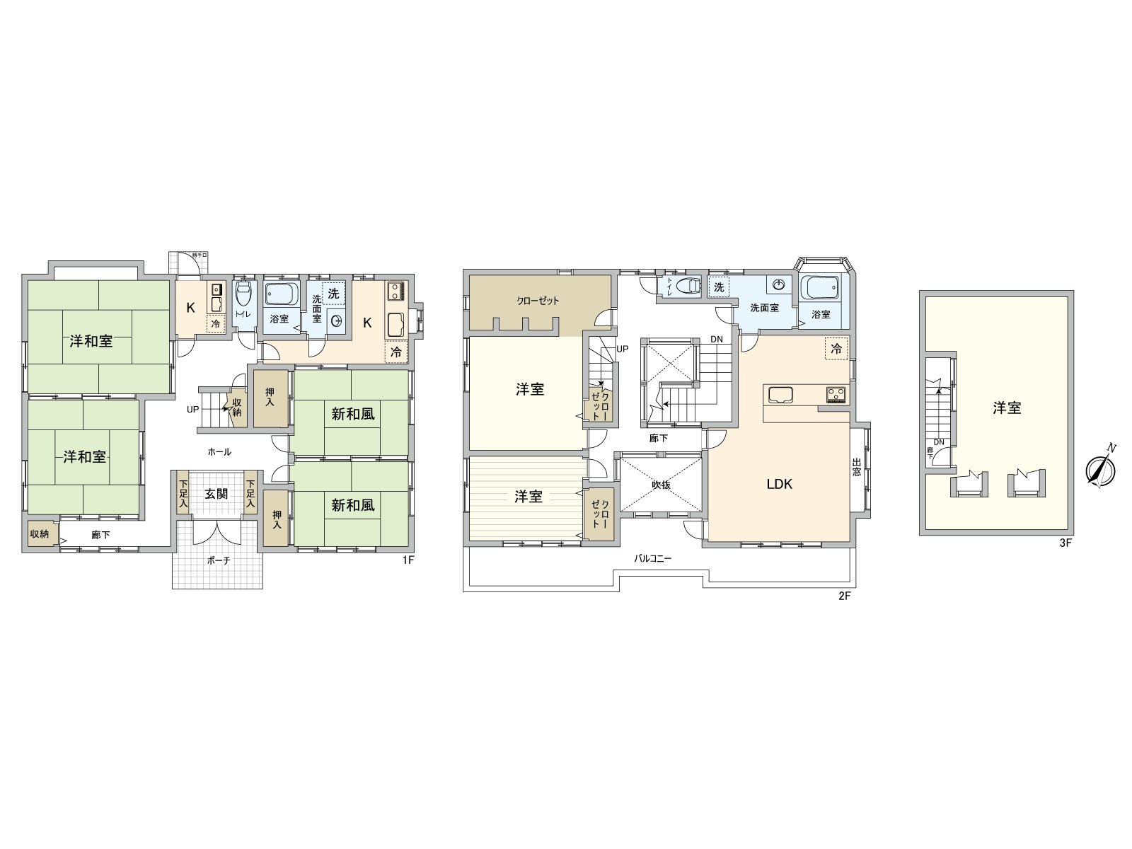 有舒適的7LDK。作為二戶式住宅，也能使用。