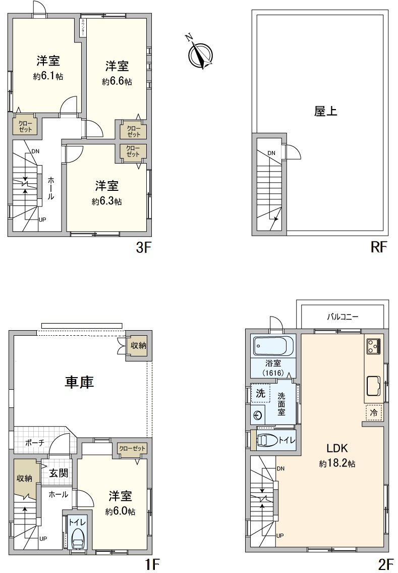 在车库空白店上在房型图钢筋混凝土结构4LDK1阶角地