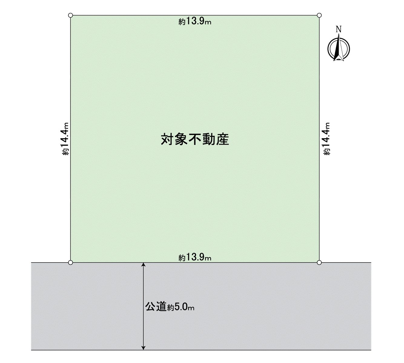 [topographical map] It is extensive frontage about 13.9m, front road width about 5.0m.