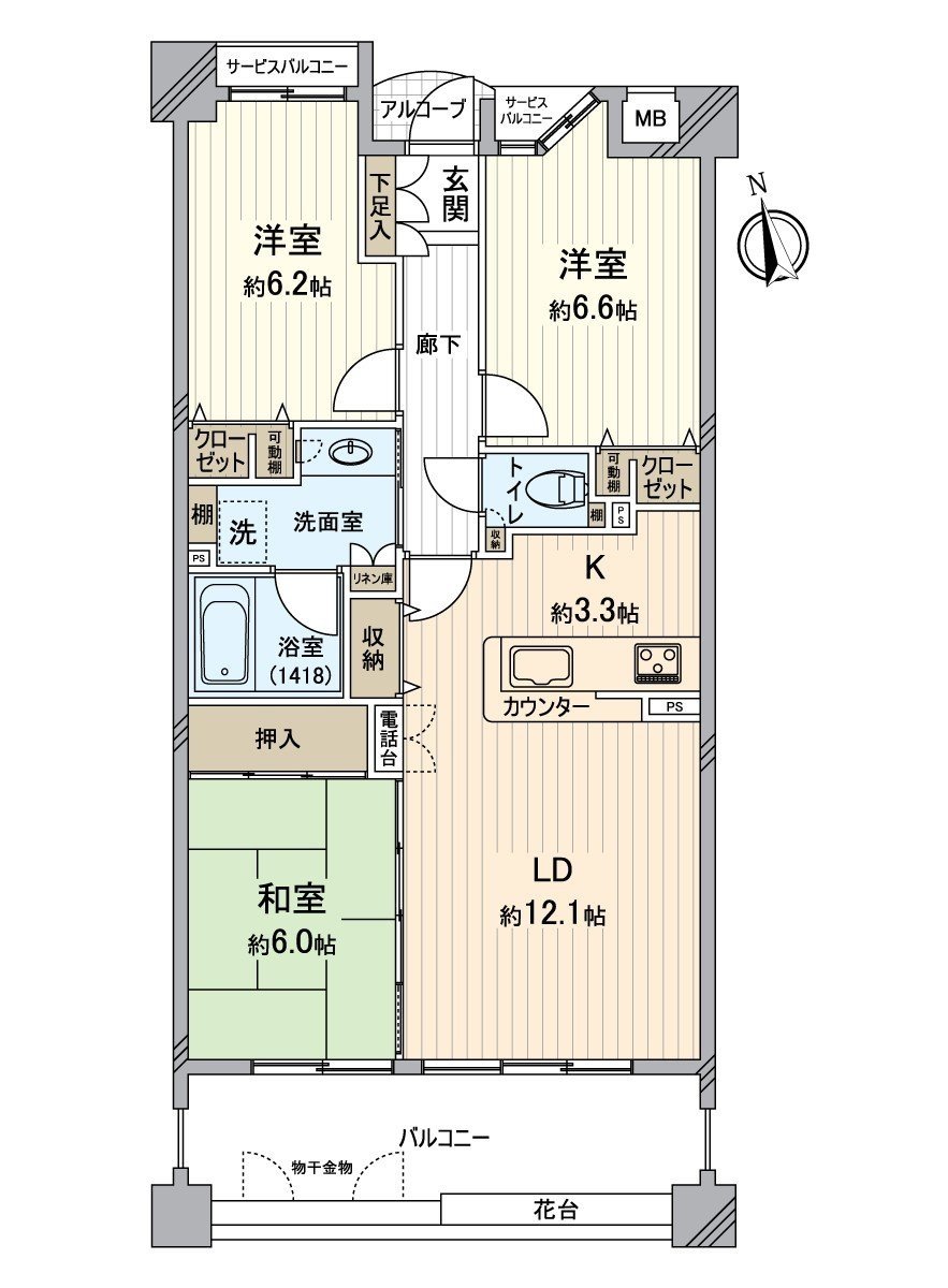 实际使用面积：75.47平米(22.82坪)
