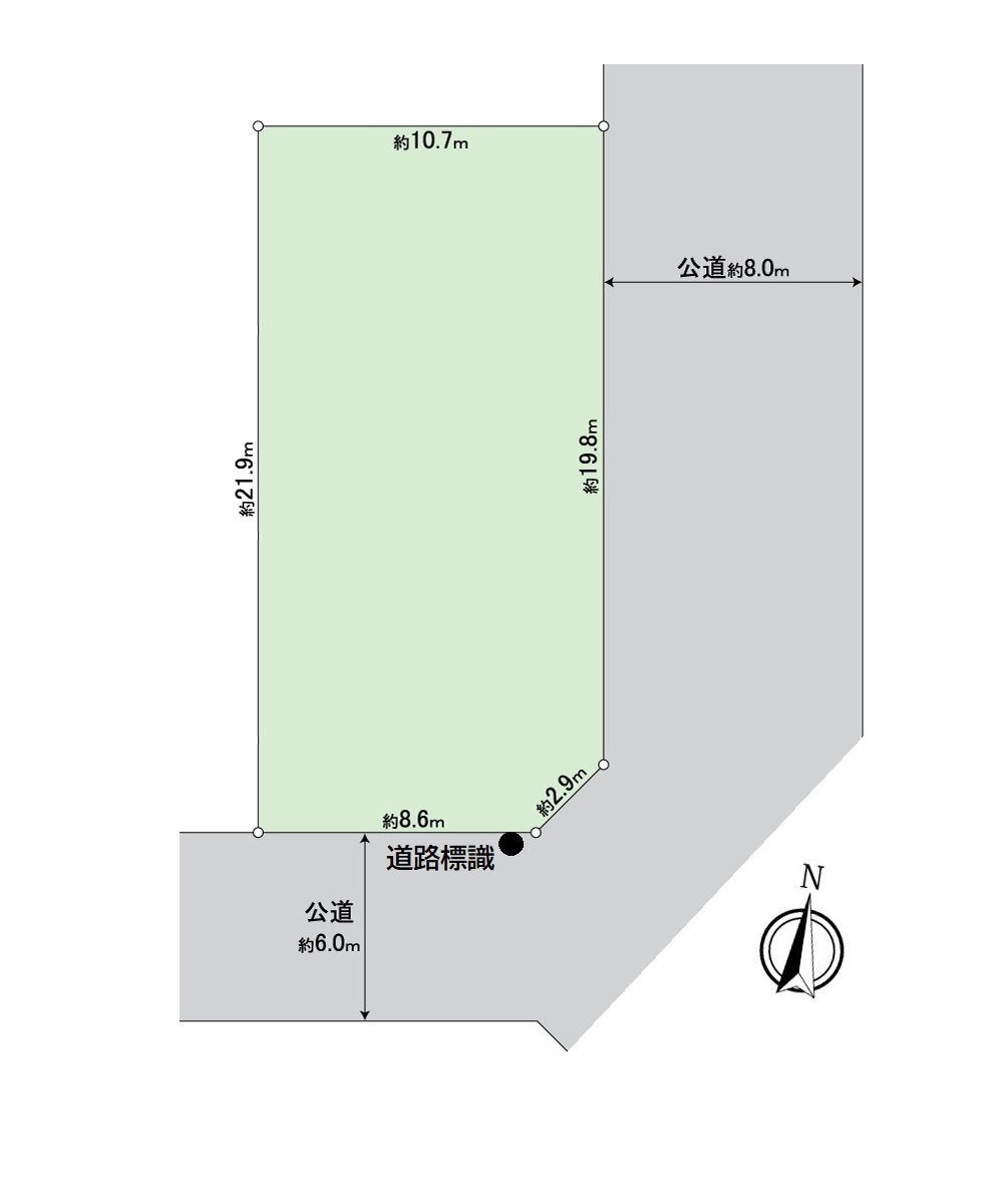 Plottage about 70 tsubo, rectangular lot of the southeast corner lot