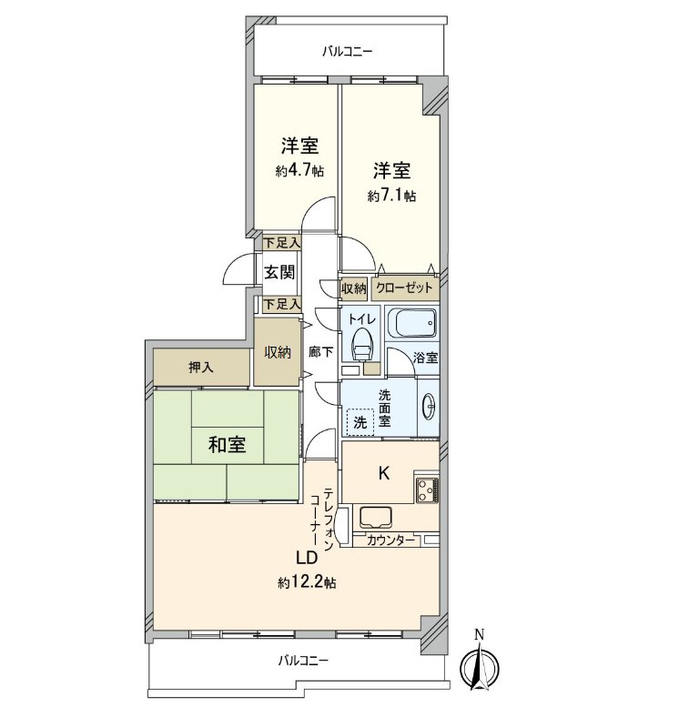 房型图南北两面阳台