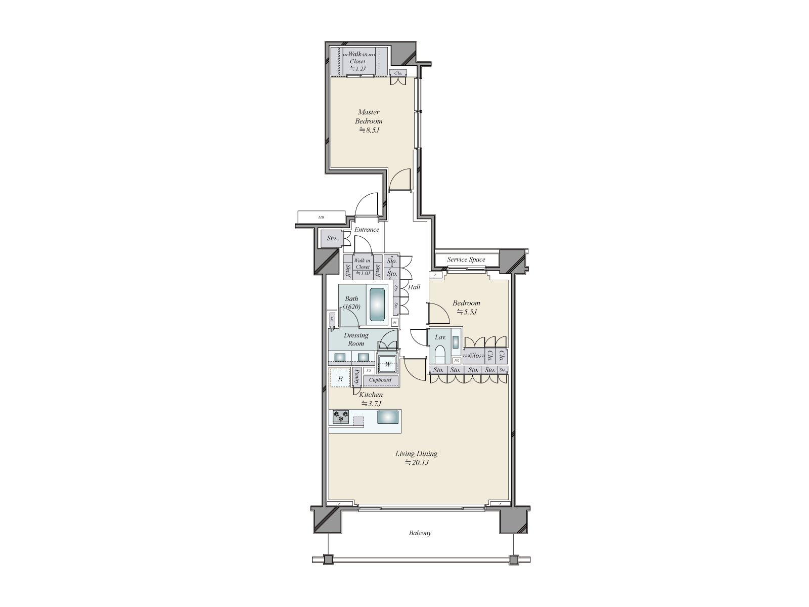 95.34 square meters, 3LDK