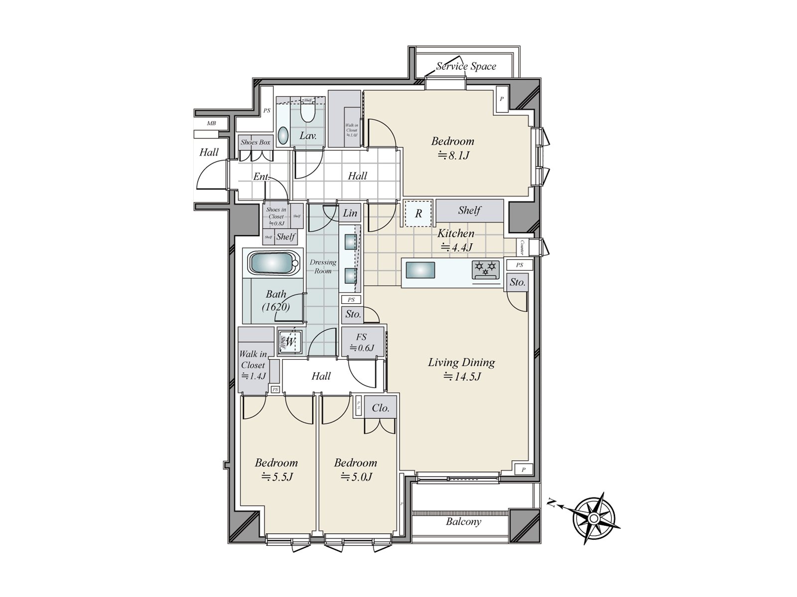 95.38 square meters, 3LDK