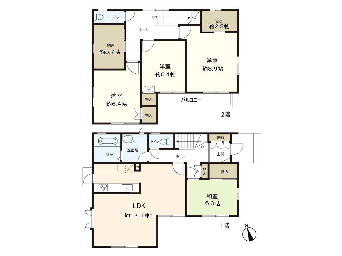 Each room Southwest Orientation is Plan of 4SLDK with the large storeroom
